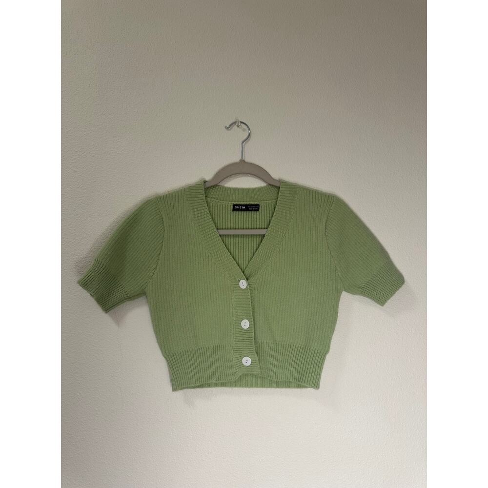 Green Sweater Crop Top